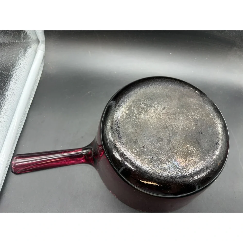 Visions by Corning Cranberry Glass 1.5L Saucepan with Lid V-1.5-B Made in USA